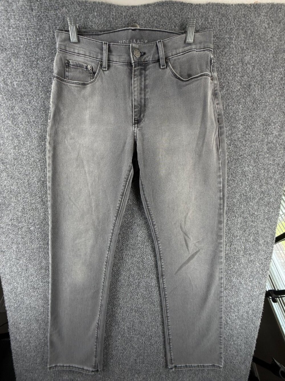 Mott & Bow Men Gray Straight Leg Jeans Denim Casual 30x32 Stretch ACTL 30X31